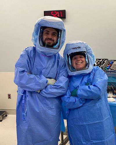 Dr. Levonti Ohanisian in operating room with co-worker